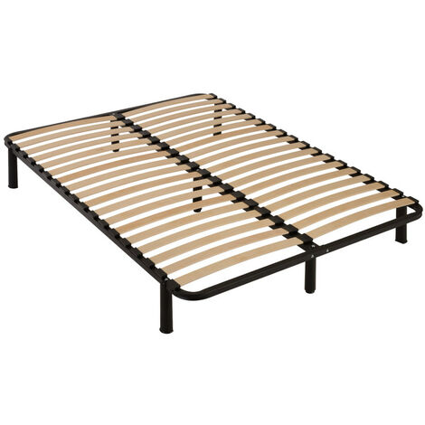 Sommier à lattes démontable + pieds 140x190 - 36 lattes bois - Fabrication française
