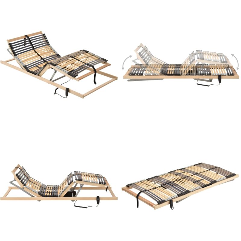 Sommier à lattes électrique sans matelas avec 7 zones 90x200 cm - Sommier Électrique - Lit Électrique - Sommier À Lattes - Base De Lit - Cadre De Lit