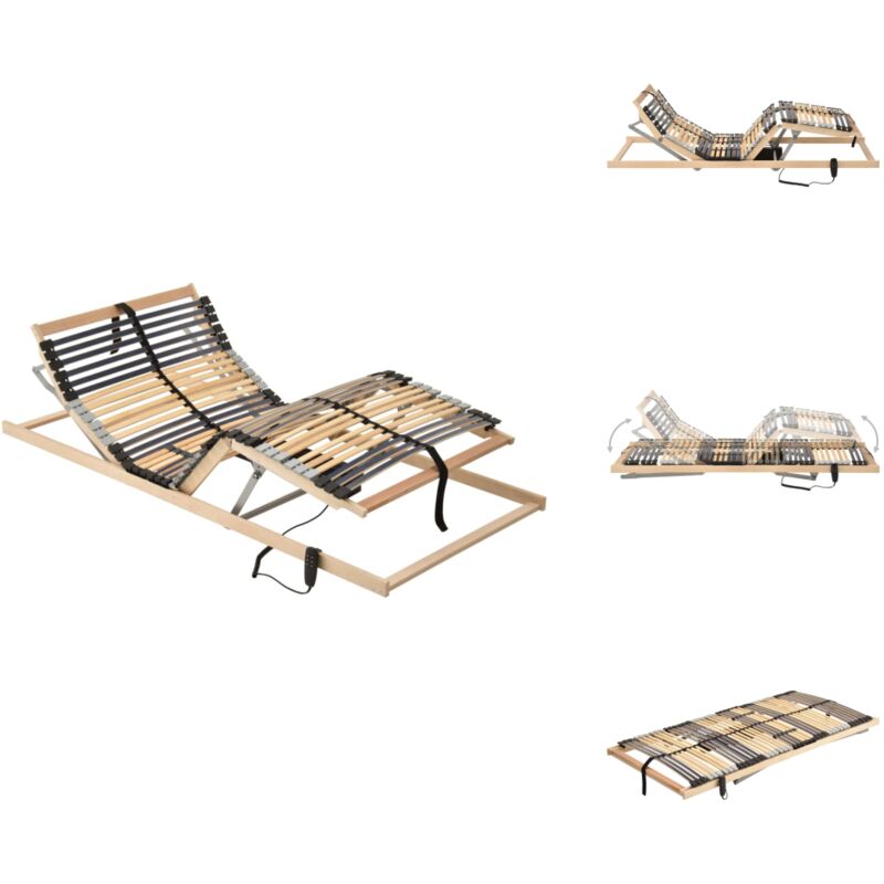 Sommier à lattes électrique sans matelas avec 7 zones 100x200cm - Sommier Électrique - Lit Électrique - Sommier à Lattes - Cadre Lit - Support Matelas