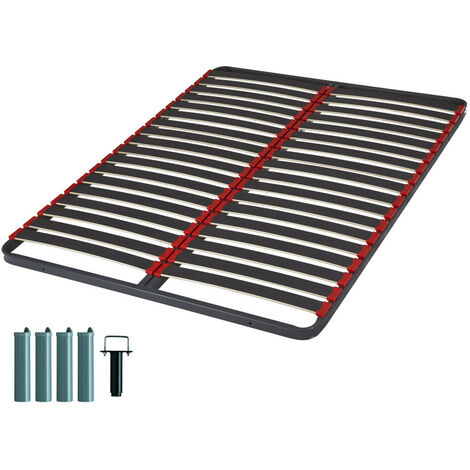 Sommier à lattes + pieds 120x190 C39 - 36 lattes bois - Fabrication française