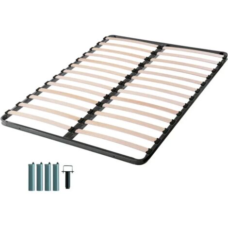 Sommier à lattes + pieds 140x190 C213 - 26 lattes bois - Fabrication française