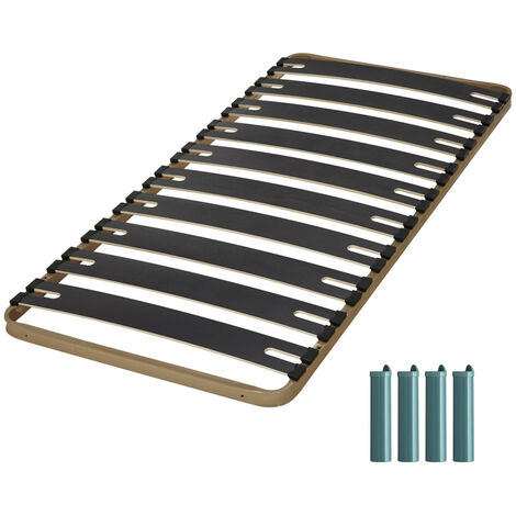 Sommier à lattes + pieds 90x190 C310 - 10 lattes bois - Fabrication française