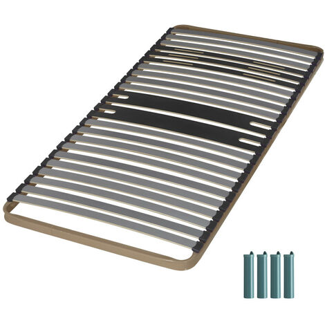 Sommier à lattes + pieds 90x200 C322 - 23 lattes bois - Fabrication française