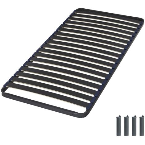Sommier à lattes + pieds 90x200 C39 - 18 lattes bois - Fabrication française