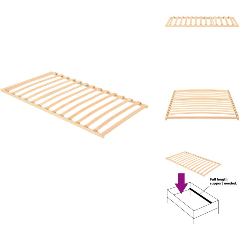 Vidaxl - Sommier à lattes sans matelas avec 13 lattes 100x200 cm - Sommier à Lattes - Sommier Bois - Cadre Lit - Lit Double - Lit 100x200
