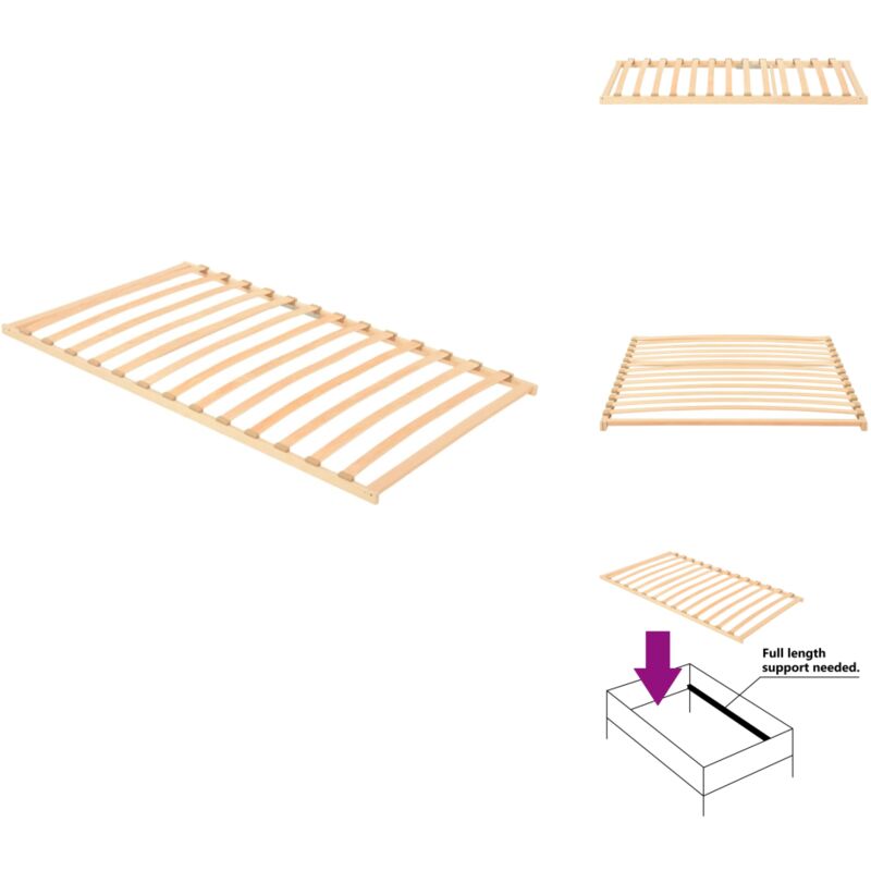 Vidaxl - Sommier à lattes sans matelas avec 13 lattes 120x200 cm - Sommier à Lattes - Sommier Bois - Cadre Lit - Lit Double - Literie