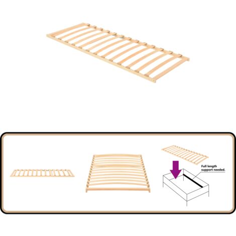 Sommier à lattes sans matelas avec 13 lattes 70x200 cm - Sommier À Lattes - Sommier Bois - Cadre Lit - Lit Double - Literie