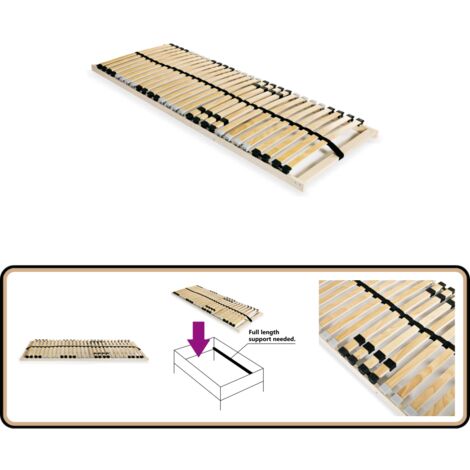 Sommier à lattes sans matelas avec 28 lattes 7 zones 70x200 cm - Sommier À Lattes - Sommier Bois - Cadre Lit - Lit Double - Lit 70x200