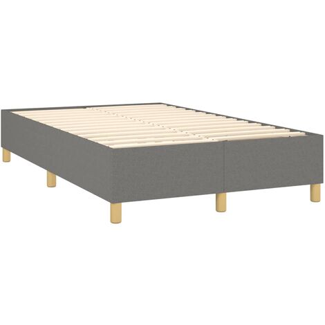Sommier à lattes sur pieds cadre de lit 120x200 cm tissu gris foncé TDL0207145