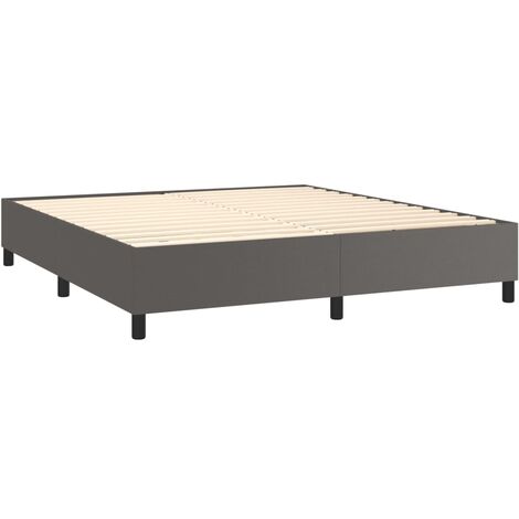 Sommier à lattes sur pieds cadre de lit 160x200 cm synthétique gris TDL0207223