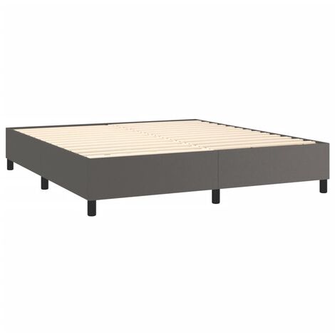 Sommier à lattes sur pieds cadre de lit 180x200 cm synthétique gris TDL0207221