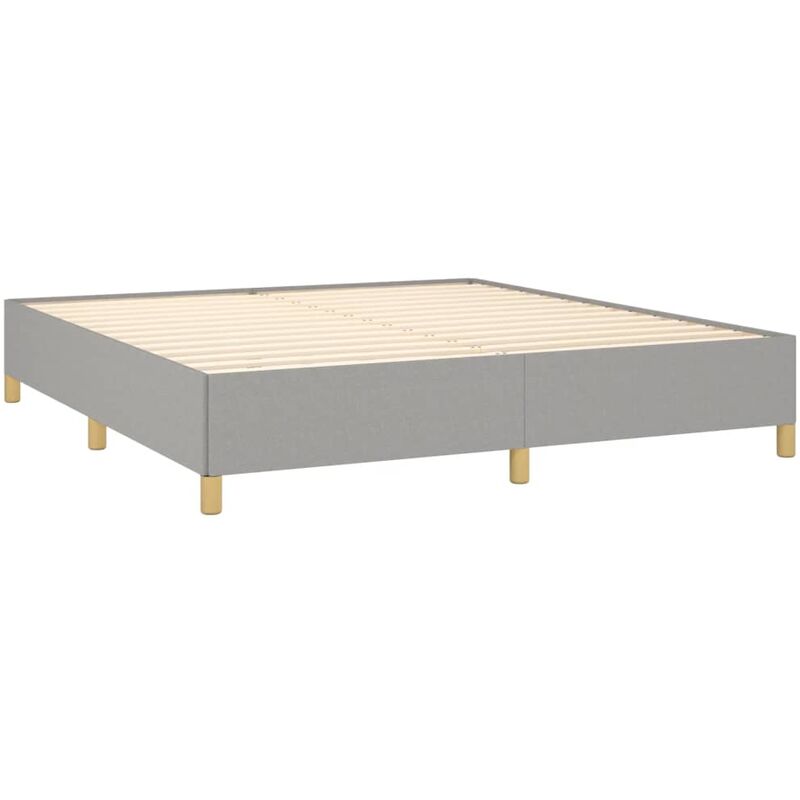 Sommier à lattes sur pieds cadre de lit 180x200 cm tissu gris clair TDL0207179