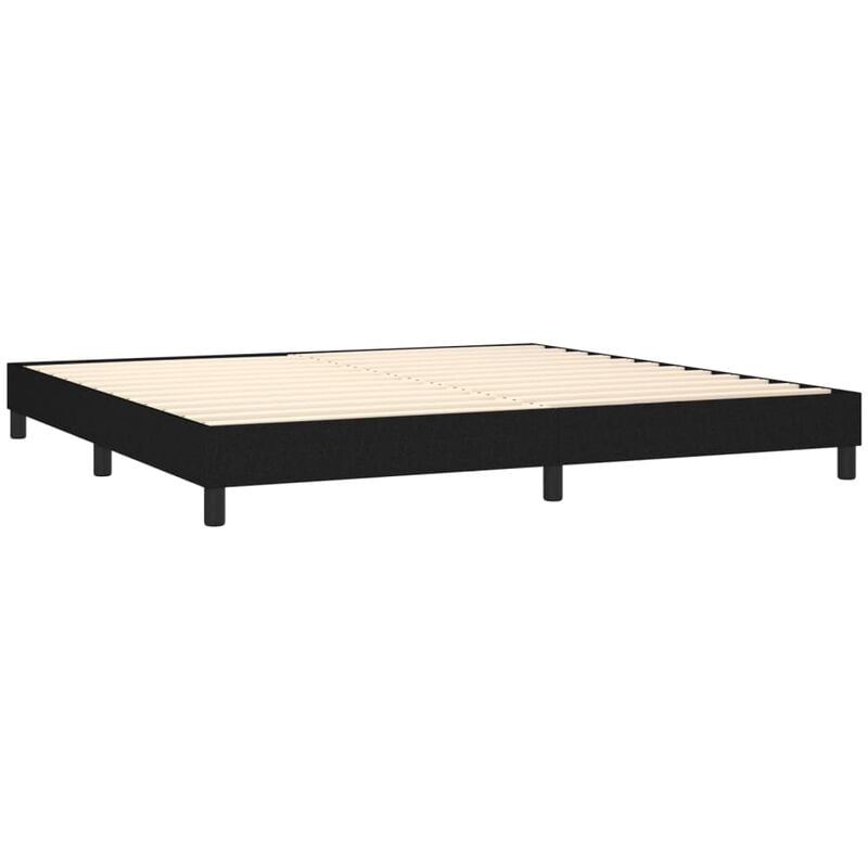 Décoshop26 - Sommier à lattes sur pieds cadre de lit 200x200 cm tissu noir TDL0206990