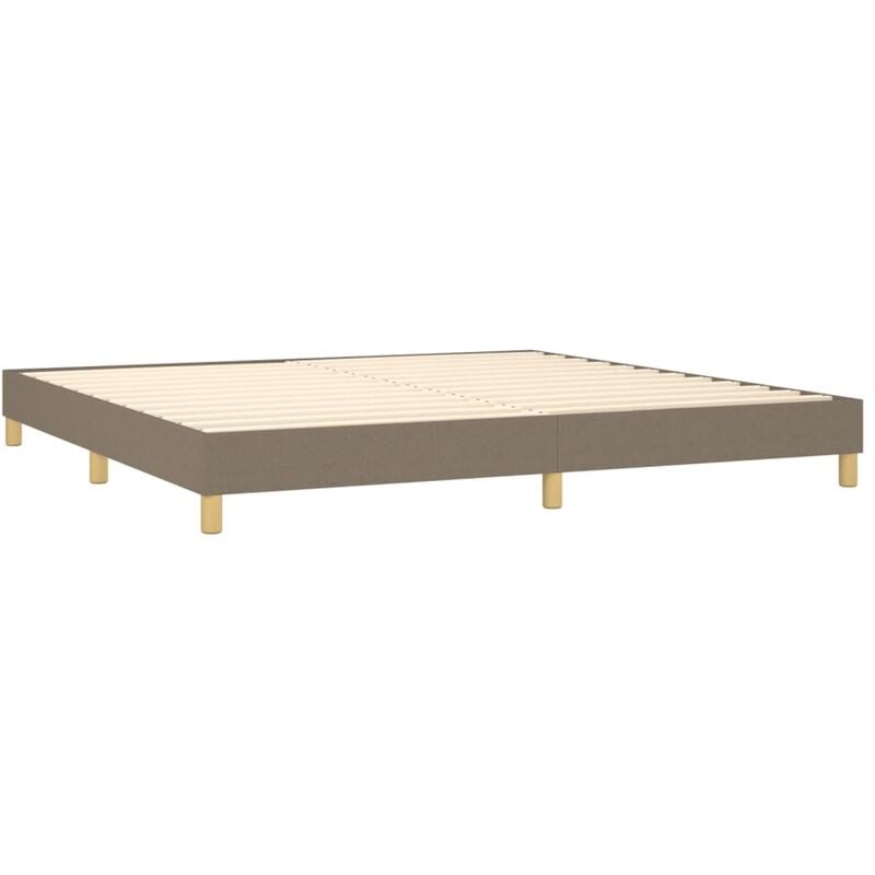 Décoshop26 - Sommier à lattes sur pieds cadre de lit 200x200 cm tissu taupe TDL0206928