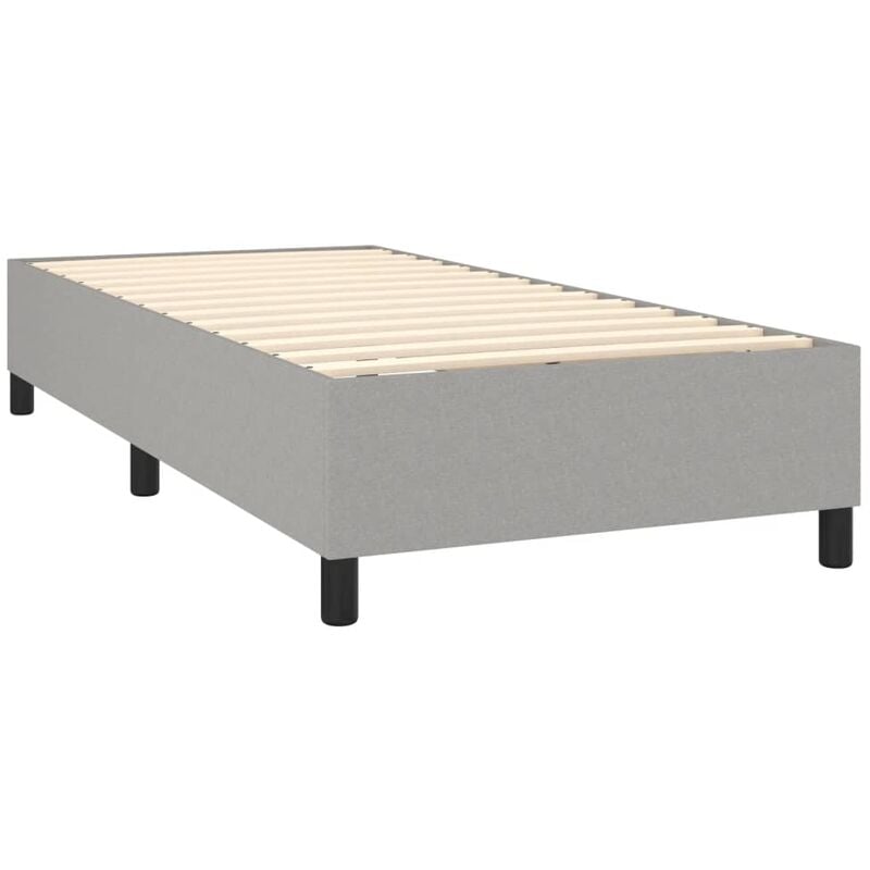 Sommier à lattes sur pieds cadre de lit 80x200 cm tissu gris clair TDL0207169