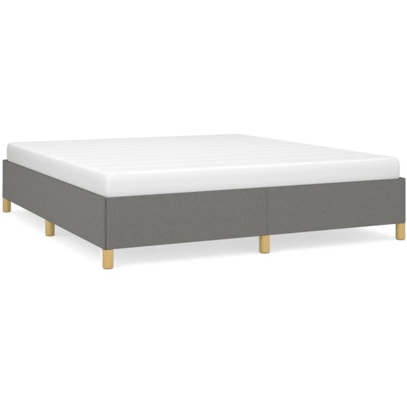 Lit à sommier à ressorts Gris foncé 160x200 Tissu Lit à sommier à ressorts Gris foncé 160x200 Tissu