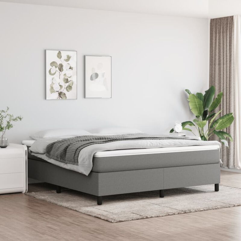 Vidaxl - Cadre de lit sans matelas gris foncé 180x200 cm tissu