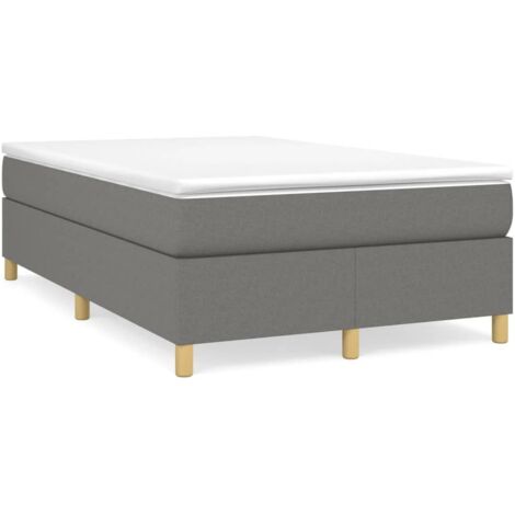 Sommier à ressorts de lit Moderne - Lit pour Adulte Enfant  Cadre de lit pour Chambre Gris foncé 120x200 cm Tissu -FR52561