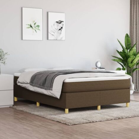 Sommier à ressorts de lit Montage Facile pour Cadre de lit - Marron foncé 140x190 cm Tissu Chic-109687