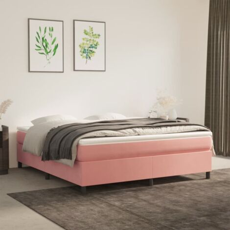 Sommier à ressorts de lit Montage Facile pour Cadre de lit - Rose 180x200 cm Velours Chic-695004