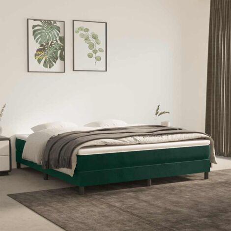 Sommier à ressorts de lit Montage Facile pour Cadre de lit - Vert foncé 160x200 cm Velours Chic-854617