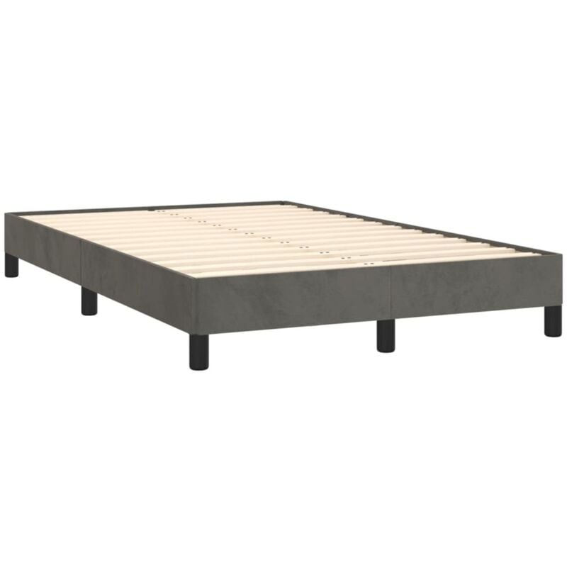 Vidaxl - Cadre de lit gris foncé 120x190 cm velours