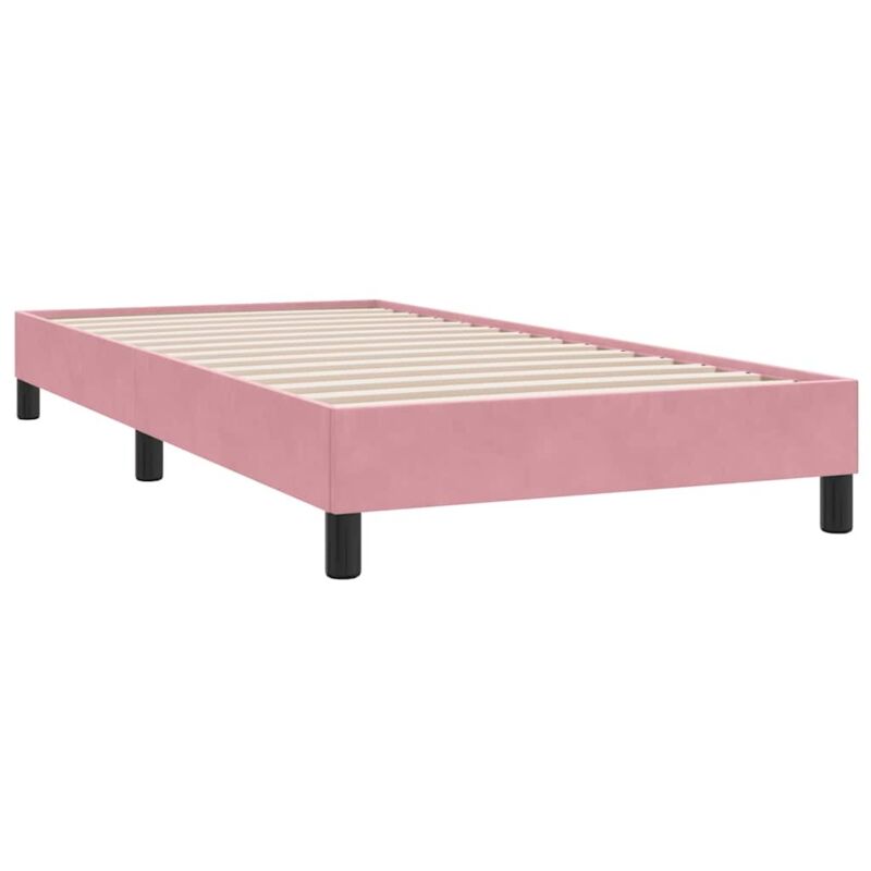 Sommier à lattes de lit sans matelas rose 100x210 cm velours Vidaxl