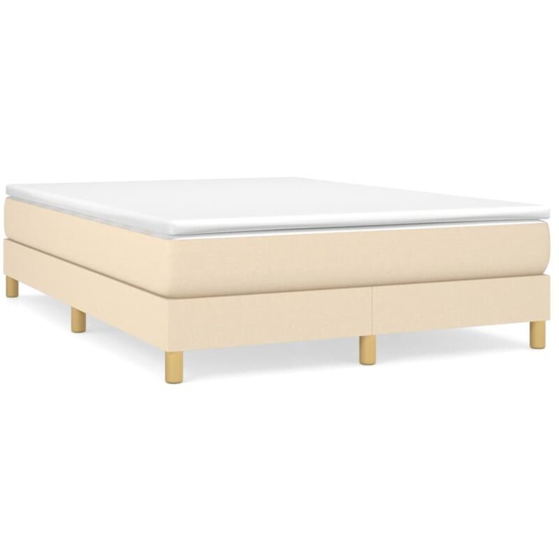 Sommier à ressorts de lit Résistant et confortable, Tapissier à lattes, Crème 140x200 cm Tissu OIB2354E
