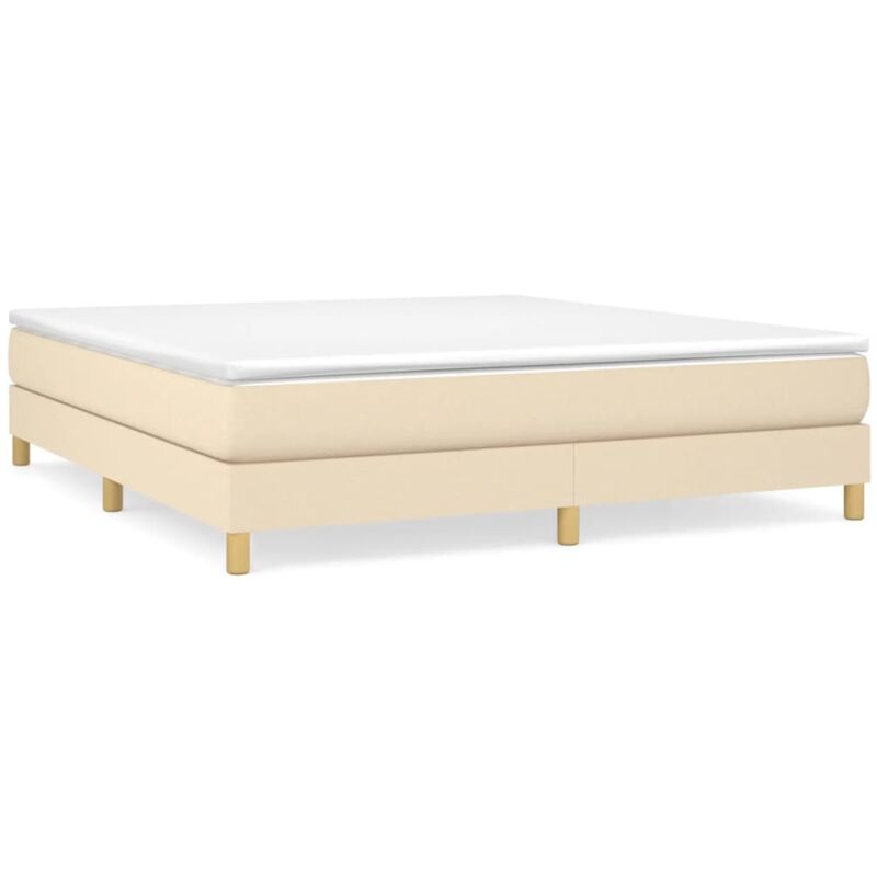 Sommier à ressorts de lit Résistant et confortable, Tapissier à lattes, Crème 160x200 cm Tissu OIB2645E - Crème