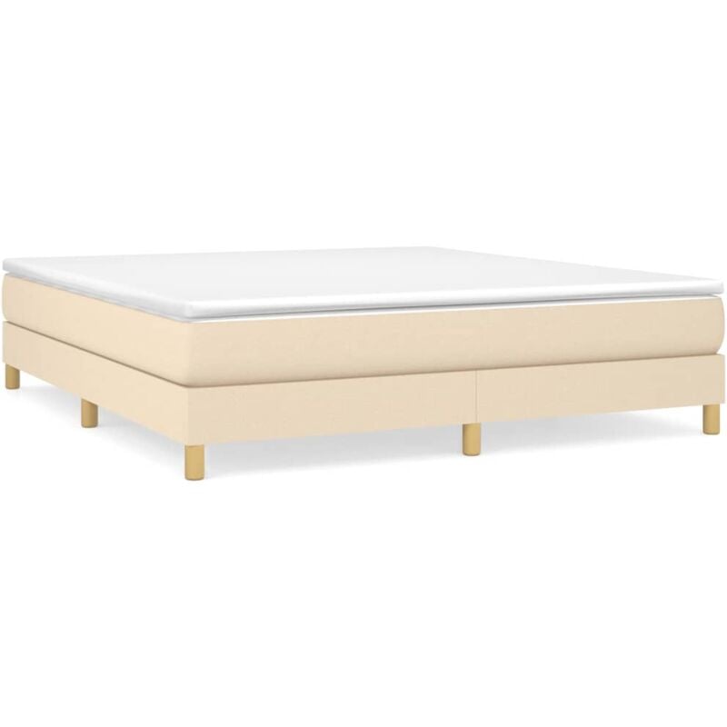 Sommier à ressorts de lit Résistant et confortable, Tapissier à lattes, Crème 180x200 cm Tissu OIB2080E - Crème