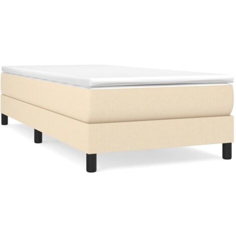 Sommier à ressorts de lit Résistant et confortable, Tapissier à lattes, Crème 90x200 cm Tissu OIB5455E