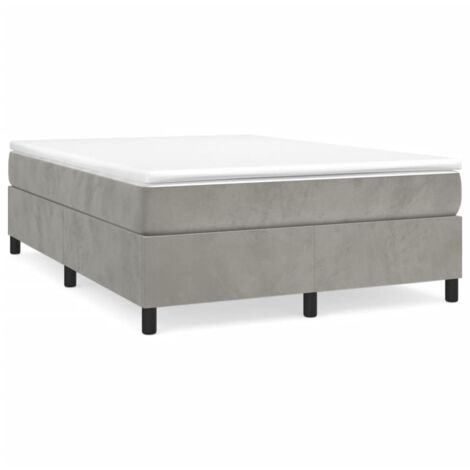 Sommier à ressorts de lit Résistant et confortable, Tapissier à lattes, Gris clair 140x190 cm Velours OIB4526E