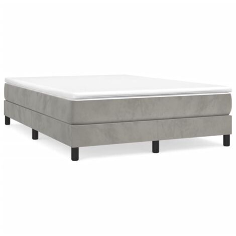 Sommier à ressorts de lit Résistant et confortable, Tapissier à lattes, Gris clair 140x200 cm Velours OIB5092E