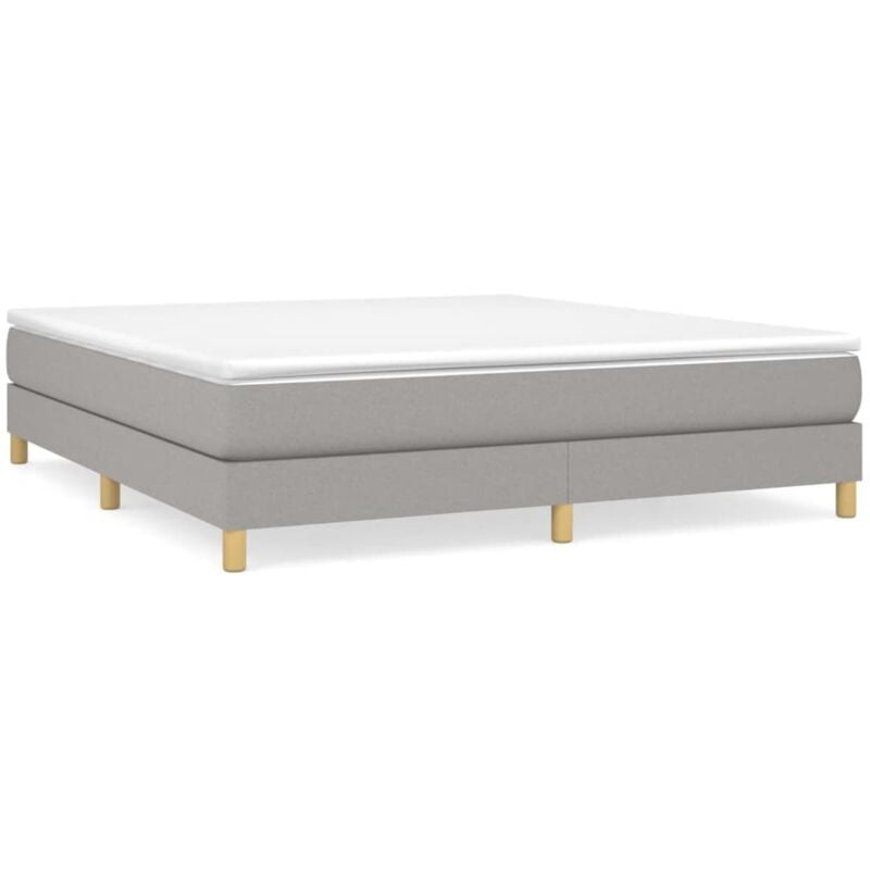 Sommier à ressorts de lit Résistant et confortable, Tapissier à lattes, Gris clair 180x200 cm Tissu OIB8968E