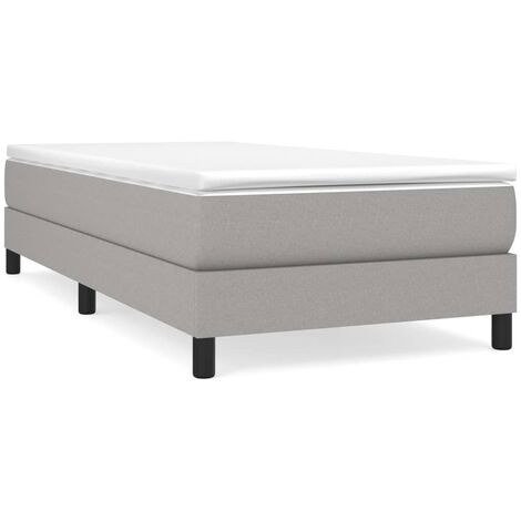 Sommier à ressorts de lit Résistant et confortable, Tapissier à lattes, Gris clair 90x200 cm Tissu OIB7387E - Gris