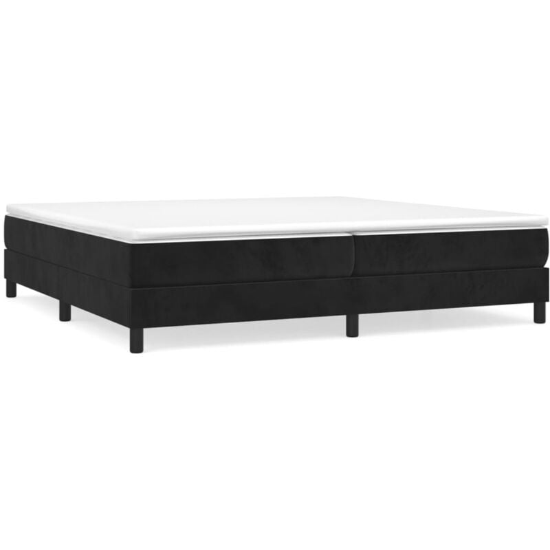 Sommier à ressorts de lit Résistant et confortable, Tapissier à lattes, Noir 200x200 cm Velours OIB7017E