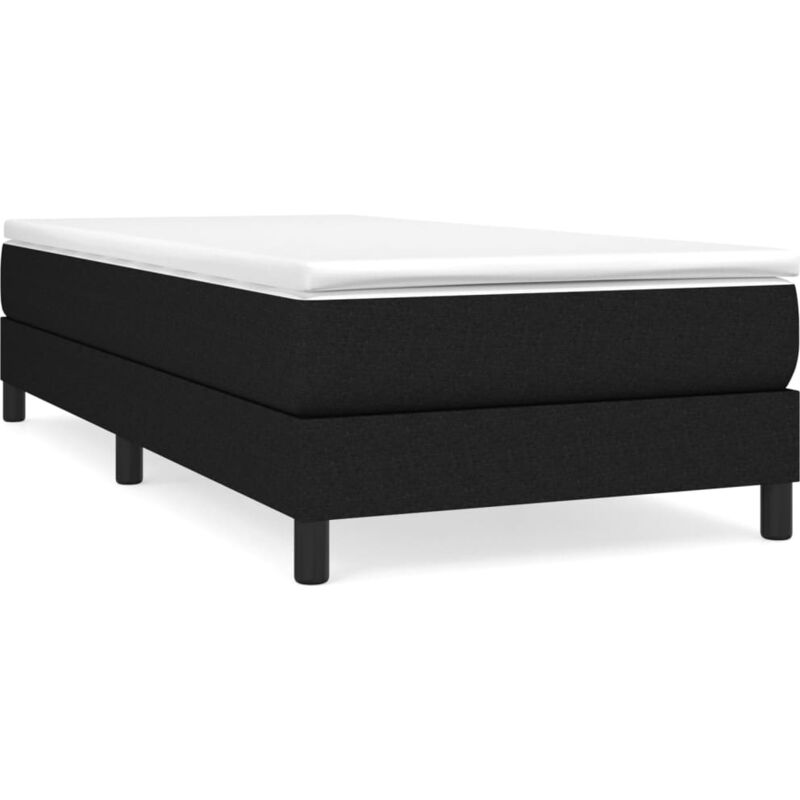 Design In - Sommier à ressorts de lit Résistant et confortable, Tapissier à lattes, Noir 80x200 cm Tissu OIB1846E