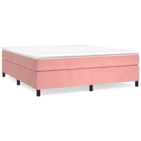 Sommier à ressorts de lit Résistant et confortable, Tapissier à lattes, Rose 200x200 cm Velours OIB2115E