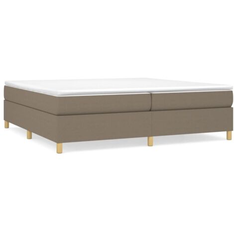 Sommier à ressorts de lit Résistant et confortable，Sommier /Support à Lattes pour Adulte Enfant Taupe 200x200 cm Tissu BVM61353