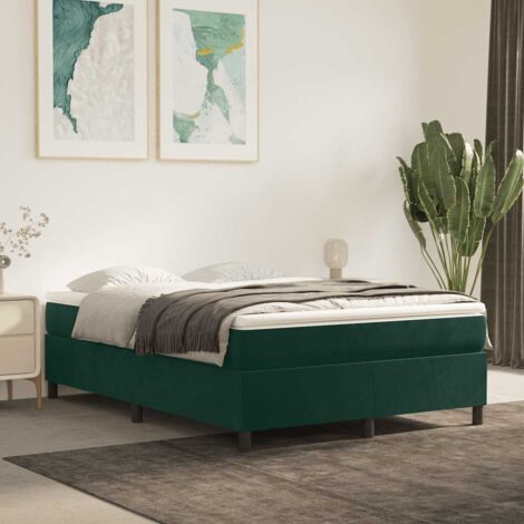 Sommier à ressorts de lit Résistant et confortable,Sommier /Support à Lattes pour Adulte Enfant Vert foncé 140x190 cm Velours BVM77976
