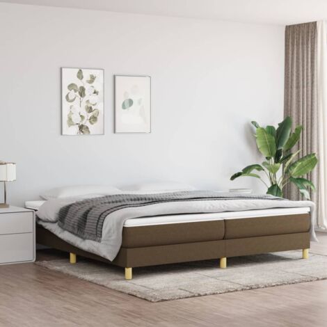 Sommier à ressorts de lit - Sommier pour Adulte et Enfant - Marron foncé 200x200 cm Tissu BV852564 - BonneVie