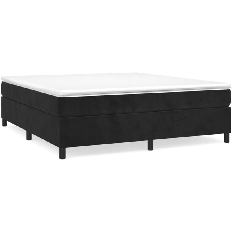 Sommier à ressorts de lit - Sommier pour Adulte et Enfant - Noir 160x200 cm Velours BV481220