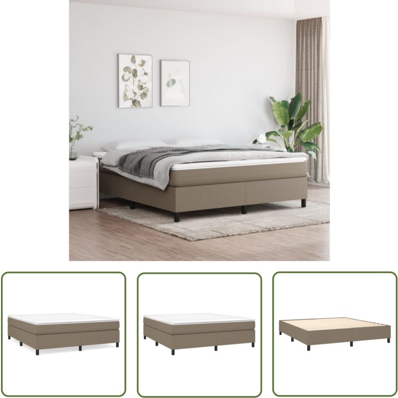The Living Store Cadre de lit sans matelas taupe 180x200 cm tissu - Cadre De Lit - Lit Double - Lit Taupe - Lit Design - Literie