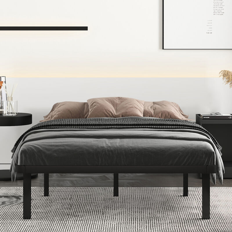 Sommier 140x190cm - BOLLI Sommier à Lattes avec 7 Pieds en Bois pour Adulte - Montage Facile