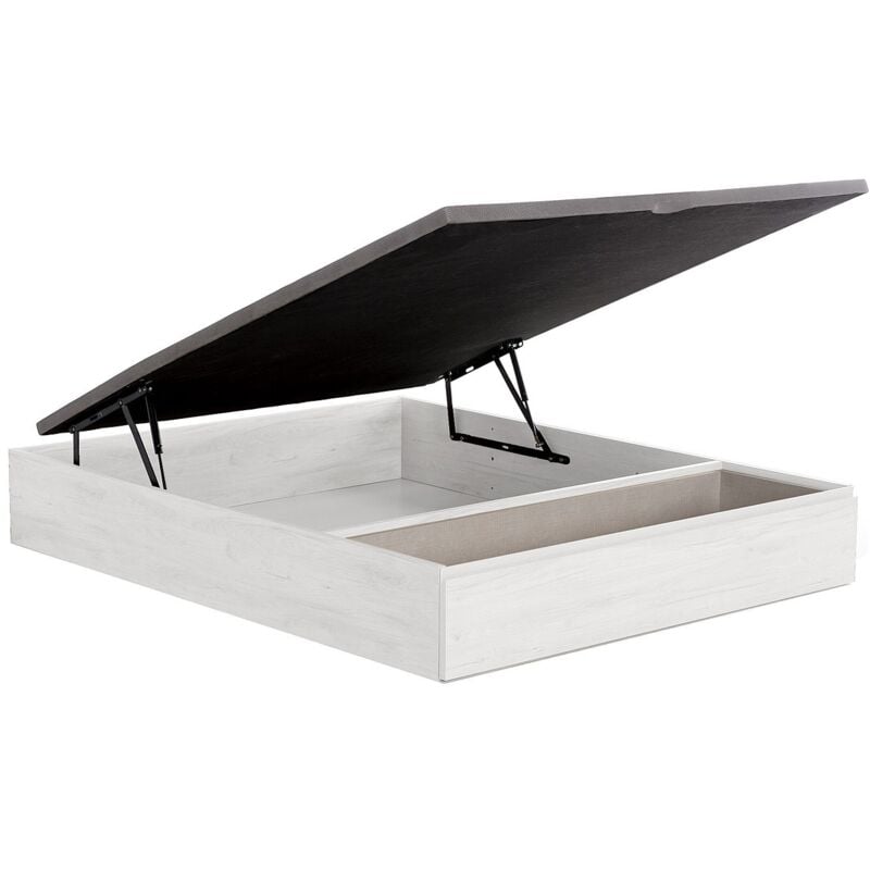 Vente-unique - Sommier coffre avec tiroir 140 x 190 cm - Blanc - hestia de ysmée