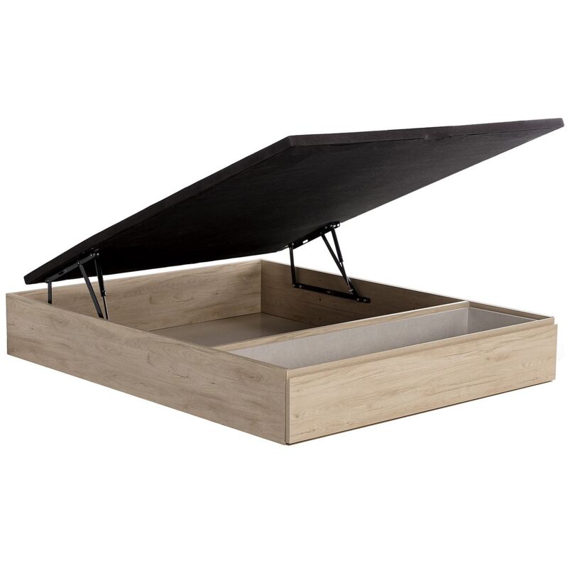 Vente-unique - Sommier coffre avec tiroir 160 x 200 cm - Naturel clair - hestia de ysmée