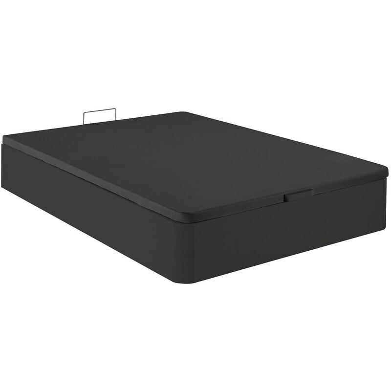 Vente-unique - Sommier coffre 140 x 190 cm - Noir mat - hestia de ysmée