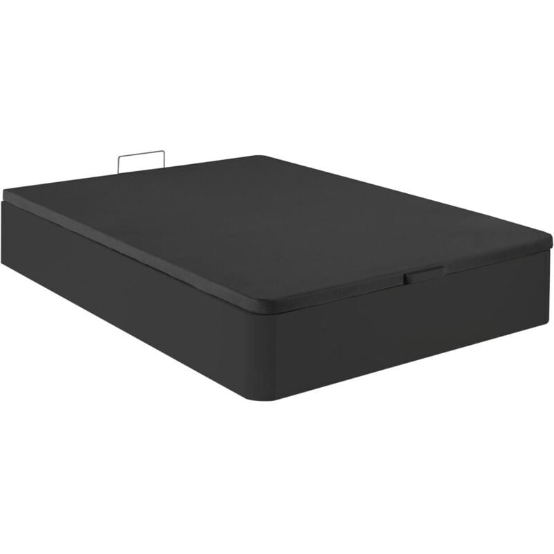 Vente-unique - Sommier coffre 140 x 190 cm - Noir mat - hestia de ysmée