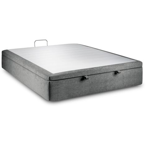 Sommier Coffre Tissu Gris anthracite 140x200 H39cm