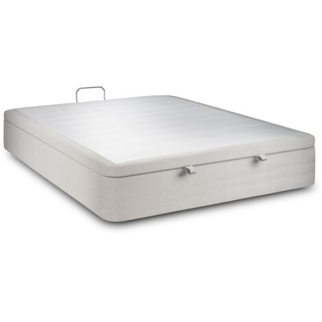 Sommier Coffre Velours Gris clair 180x200 H39cm